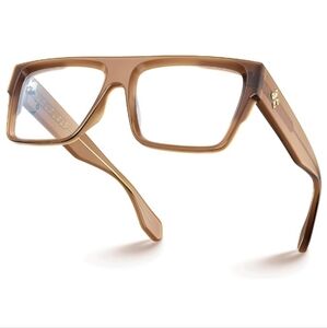 Square Full Rim Blue Light Blocking Glasses Eyewear Brown Frame
